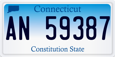 CT license plate AN59387
