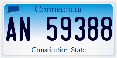 CT license plate AN59388