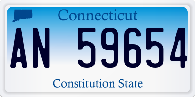 CT license plate AN59654