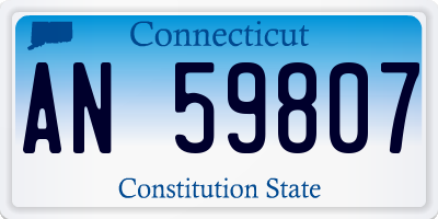 CT license plate AN59807