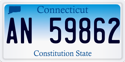 CT license plate AN59862