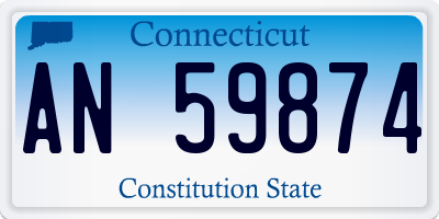 CT license plate AN59874