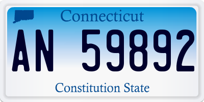 CT license plate AN59892
