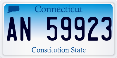 CT license plate AN59923