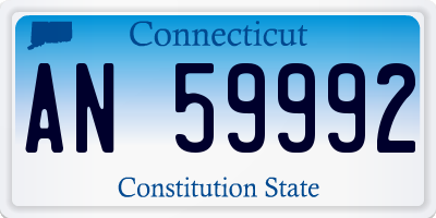 CT license plate AN59992