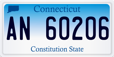 CT license plate AN60206