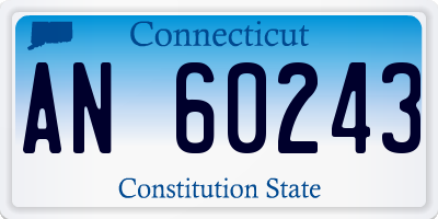 CT license plate AN60243