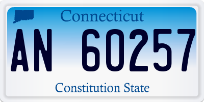 CT license plate AN60257