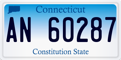 CT license plate AN60287
