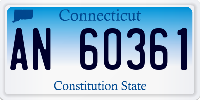 CT license plate AN60361