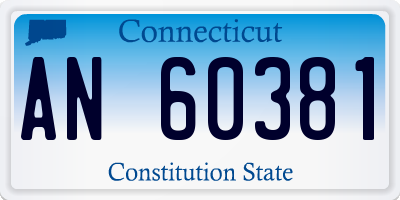 CT license plate AN60381