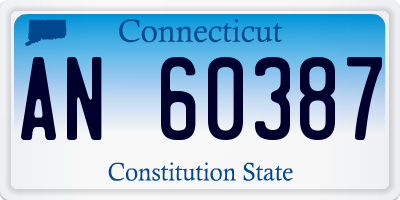 CT license plate AN60387
