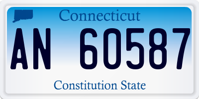 CT license plate AN60587