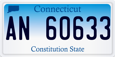 CT license plate AN60633