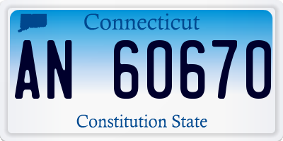 CT license plate AN60670