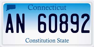 CT license plate AN60892