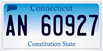 CT license plate AN60927
