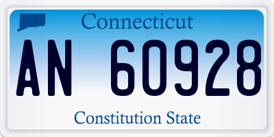 CT license plate AN60928