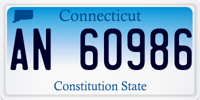 CT license plate AN60986
