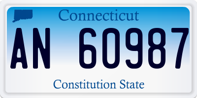 CT license plate AN60987