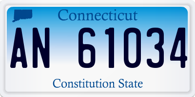 CT license plate AN61034