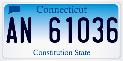 CT license plate AN61036