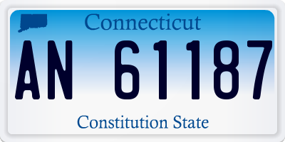 CT license plate AN61187