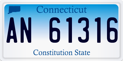 CT license plate AN61316