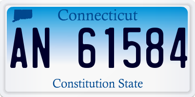 CT license plate AN61584