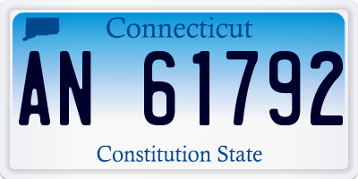 CT license plate AN61792