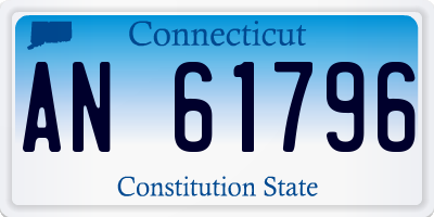 CT license plate AN61796