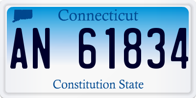 CT license plate AN61834