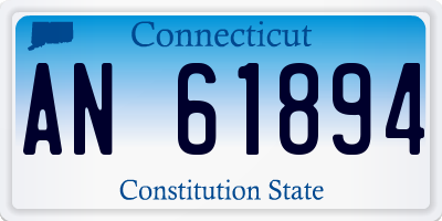 CT license plate AN61894