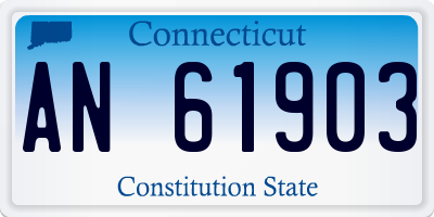 CT license plate AN61903