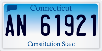 CT license plate AN61921