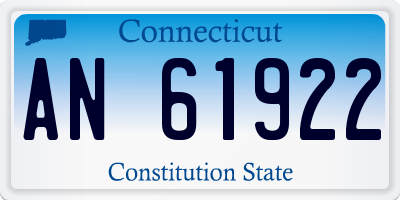 CT license plate AN61922