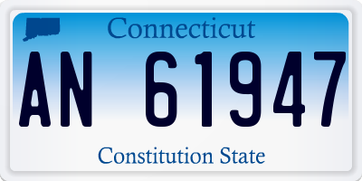CT license plate AN61947