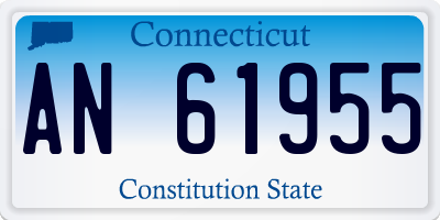 CT license plate AN61955