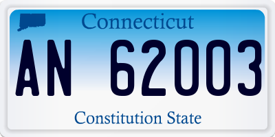 CT license plate AN62003