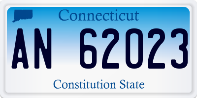 CT license plate AN62023