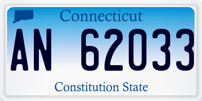 CT license plate AN62033