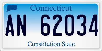 CT license plate AN62034