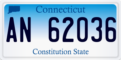 CT license plate AN62036
