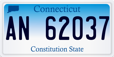 CT license plate AN62037