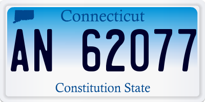 CT license plate AN62077