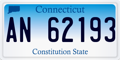 CT license plate AN62193