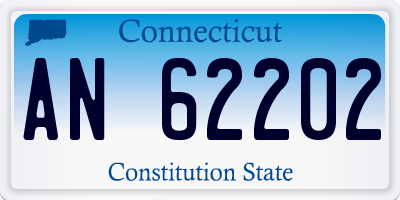 CT license plate AN62202