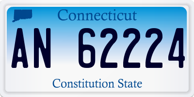CT license plate AN62224