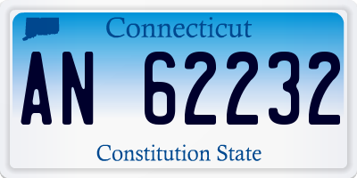 CT license plate AN62232