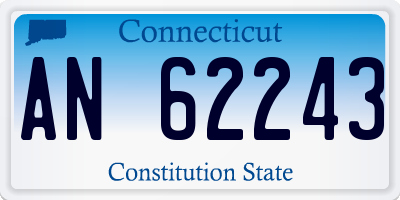 CT license plate AN62243